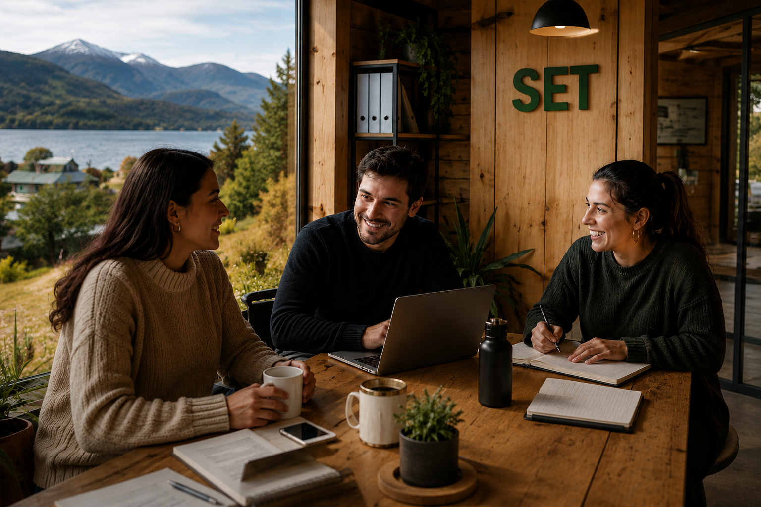 Emprendedor trabajando en su empresa